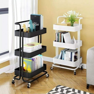 3 Tier Moveable Trolley Rack
